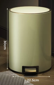 全城熱賣 - 不銹鋼腳踏式垃圾桶(荳蔻綠)(尺寸:8L-30*22.5CM)