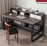 全城熱賣 - 臺式電腦桌(140cm黑胡桃色）