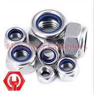 Nylon Nut M10 P1.25 Fine Thread Stainless Steel 304