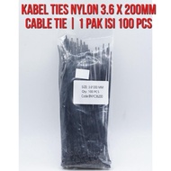 EROM Cable Ties BlackNilon Size 3.6mm X 200mm 20cm High Quality | Nylon Cable Tie 3.6*200mm | 1 Pack