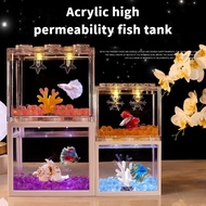 【Special for betta fish】Mini Aquarium Block Tank Betta Guppy Fish Tank Building Block