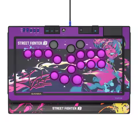 QANBA SAPPHIRE S1 Leverless Arcade Controller CAPCOM Street Fighter Juri Fightstick For PC/ PS4 / PS
