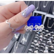 HHJ silver double bow earrings