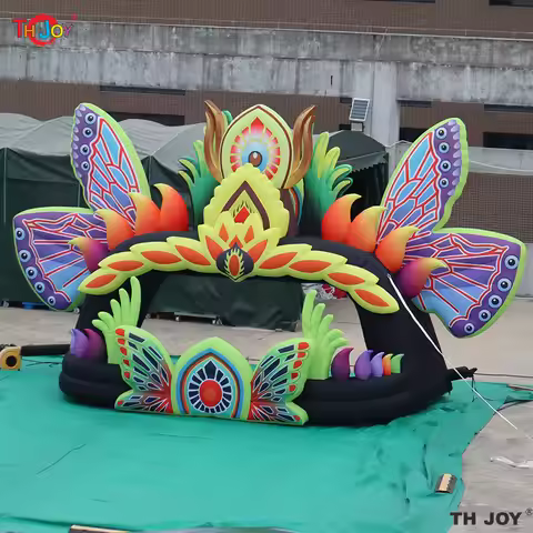 Giant Inflatable Concert Stage DJ Butterfly Booth Tent Air Blow Creative Music Festival Performance 