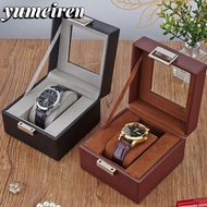 YUMEIREN Watch Storage Box, 1 Watch Slot Wood Watch Box, Portable Leather Watch Collection Box Watch