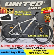 SEPEDA MTB 27.5 UNITED DETROIT 2.1 OPERAN 3 X 9 SPEED NEW