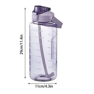 2 Litre Water Bottle With Marker And Strawlarge Water Bottle With Handlereusable Leak-Proof Bottlesuitable For Hiking And Travellingoutdoor Sportsgymfitness