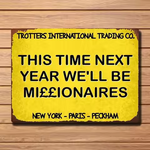 VINTAGE RETRO TROTTERS ONLY FOOLS HORSES TV DEL BOY INSPIRED MAN CAVE METAL SIGN
