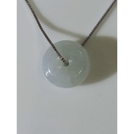 #J825 100% Natural Grade A Icy White Jadeite Pendant H15.7m (FreeNecklaceChain)