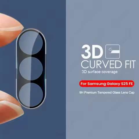 S25FE 3D Curved Camera Protector Film For Samsung Galaxy S25 FE 5G 9H Tempered Glass Lens Cap Cover 