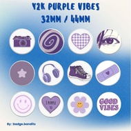 UNGU [badge.bandits] Pin Brooch Pin 32mm & 44mm Y2K Purple / Badge 32mm & 44mm Y2K Purple / Pin Butt