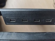 木紋電腦座檯架 4 USB充電口