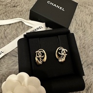Chanel💕不規則大鑽logo耳環