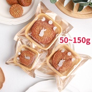 100pcs Mooncake Packaging Bag 150g Big Moon Cake Packing Beg with Tray 125g 100g Transparent 50g Cut