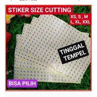Sticker size Sticker Label size SML XL XXL XXXL