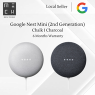 Google Nest Mini (2nd Generation) I Chalk / Charcoal I Smart Speaker for Any Room