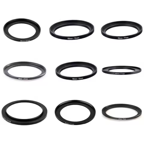 40.5-62 55-67 55-72 55-77 58-67 58-72 58-77 62-72 62-77 67-77mm Metal Step Up Rings Lens Adapter Fil