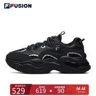 FILA FUSION斐乐潮牌女鞋休闲鞋2023秋季厚底运动鞋BUBBLE 黑/烟灰-BQ 37.5