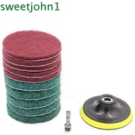 SWEETJOHN Drill Power Brush Flocking Drill Attachment Household Cleaning Tool For Bathroom Floor Power Scouring Pads