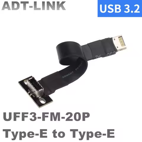 Internal USB 3.2 USB-E 20Pin Type-E To Type-E Flat Ribbon Cable Screw Hole Male To Female USB 3.2 Ma