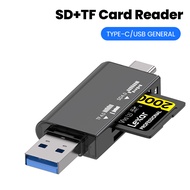 2 in 1 TF 4.0 SD4.0 Card Reader Memory Card Adapter USB 3.0 Type C Smart Cardreader Convertor for PC