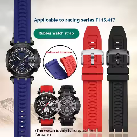 For Tissot T-sport Racing T115.417 Moto GP Rubber Watch Strap T115417 Men Sport Series Silicone watc