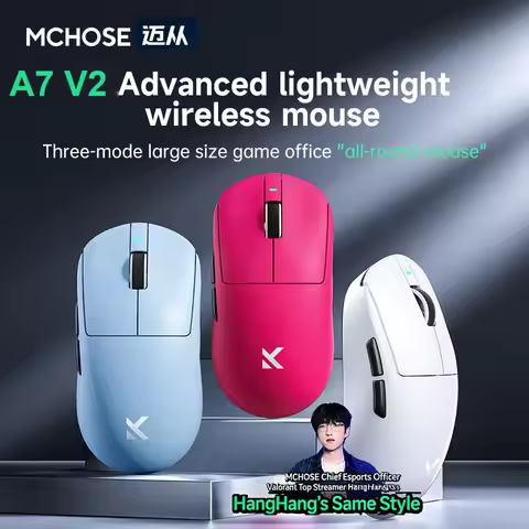 MCHOSE A7 V2 Pro Ultra Tri-Mode Mouse Wireless Gaming Mouse PAW3950 TI Lightweight 42000DPI 8K 750IP