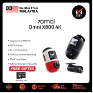 70mai Omni X800 4K Dash Cam | 360° Full View | 4K 60FPS | AI Motion Detection 2.0 | Voice Control