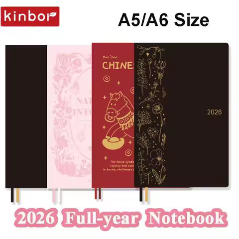 New Kinbor 2026 A5 A6 Journal Notebook Weeks Monthly Planner Soft Cover Time Organizer Plan Daily Ag