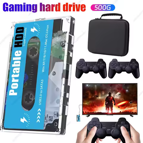 500G Portable External Hard Drive Batocera 33 With 110000+ Game Games for PS2/PS1/SS/MAME/ARCADE Emu