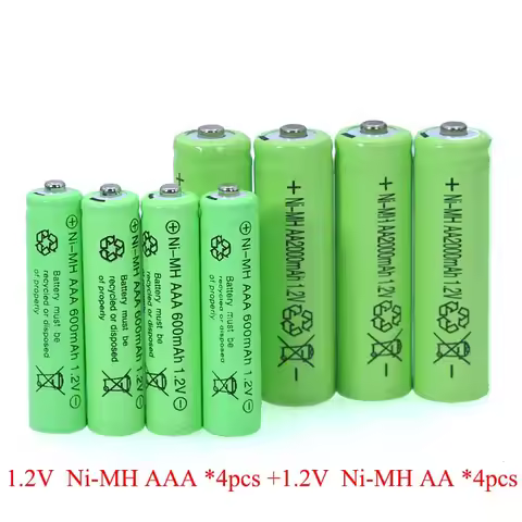 4pcs 1.2v NI-MH AAA Batteries 600mAh Rechargeable Ni-MH Battery + 1.2V Ni-Mh AA 2000mAh for Remote C