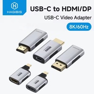Hagibis USB C to HDMI/ DisplayPort Adapter Type-C to HDMI/DP Connector 8K60Hz 4K240Hz 2K360 for Thun