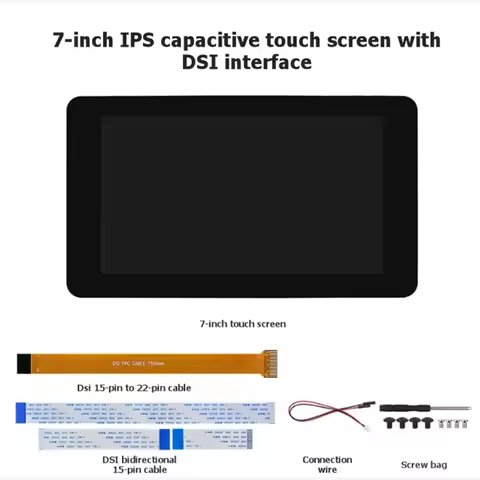 For Raspberry Pi 7" DSI IPS Display 1024X600 Resolution Capacitive Touch Screen No Case For Raspberr