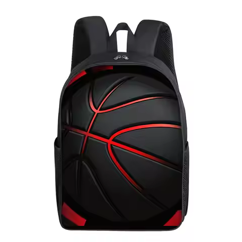 Basketball Printing Single Layer Backpack for Boy and Girls Best Gifts 2D Flat Cartoon School Bags f