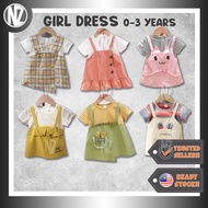NZ [NEW] GIRL DRESS 3MONTH-3YEAR / BABY GIRL DRESS / CHILDREN CLOTHING / SUSPENDER SKIRT / DRESS SET