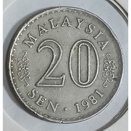 Syiling  / 20 sen 1981 / Malaysia Parliament House