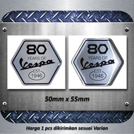 Vespa 80th Anniversary Embossed Sticker