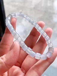 天然翡翠 緬甸 A玉 玉珠 玉鏈 手鏈 • 冰種芝麻花烏雞飄花翡翠手