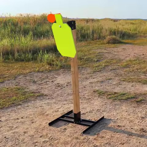 AR500 Steel Reactive Shooting Target 3 8 Inch Thick with 2x4 Target Stand for Hostage Drills