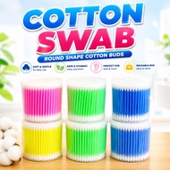 (FIRST) Cotton Swab Round shape Cotton Buds Plastic Stick Ear Buds Cotton buds
