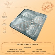 4-Section Mica | 5 Compartments 50pcs 18 x 18 | 20 x 20 | 22 x 22 | For In 18x18 Catering Box | 20x2