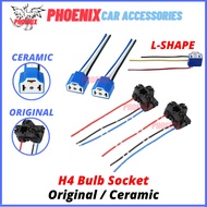 H4 3Pin Universal Ceramic Oem Light Bulb Socket Holder Head Lamp Cord Led Extension Connector Adapte