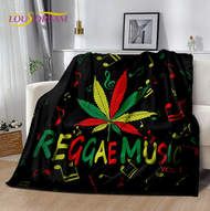 Living room, bedroom, sofa bed, maple leaf velvet blanket for picnic, Bob Marley music decoration reggae blanket 40