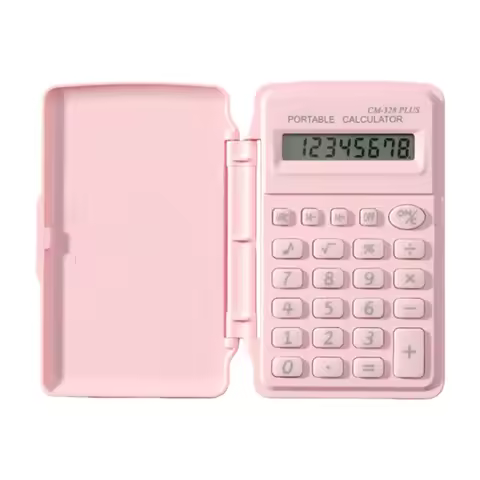 N80D Portable Flap Calculator 8 Digit Scientific Tool Lightweight Candy Colored Design For Mobile Ca