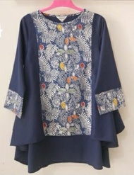 Blouse katun kombinasi batik