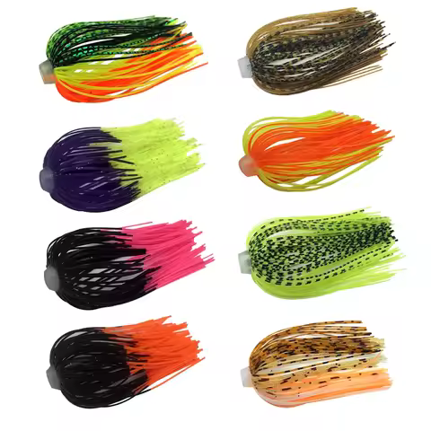 5 pcs/lot 88 Strands 64mm Silicone Skirts Elastic hole Umbrella skirts Fishing Accessories Buzzbaits