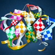 Ketupat Nasi Riben Ribbon Reben Plastik Saiz Kecil 9cm | PP Ribbon | Fancy Ribbon | Hiasan Hari Raya