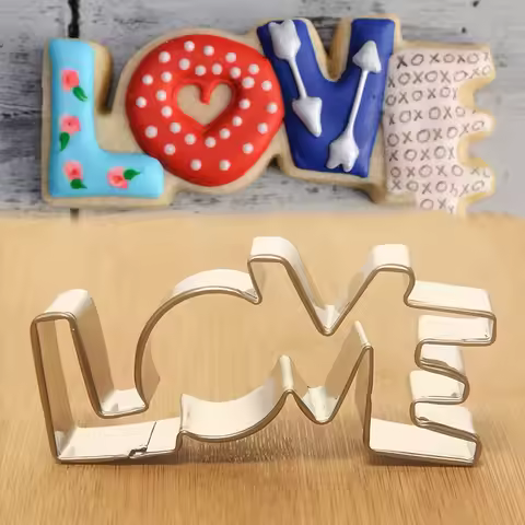 1pcs reposteria Love Wedding Fondant Cake Decor Tools Pastry Shop Metal Cookie Cutter Stainless Stee