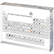 Large Periodic Table with Real Elements Inside, 8 Inch Acrylic Periodic Table Display with 83 Real E