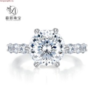 Super Luxury 2ct Real Moissanite Diamond Ring 100% S925 Sier 4 Claws Cluster Thick Gold Plated Engag